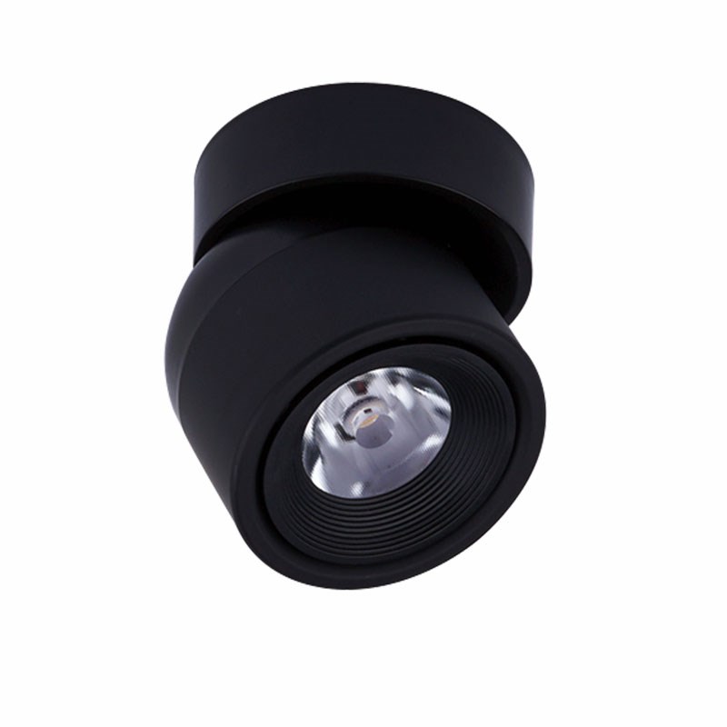 黑色明装led悬浮射灯北欧万向可调折叠筒灯玄关背景墙3W5W7W12W