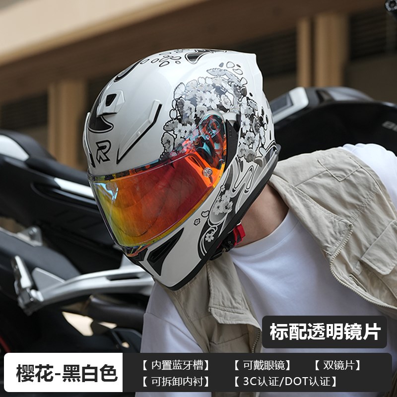RSV摩托车头盔男女双镜片春夏季机车全盔3C认证全覆式盔四季通用