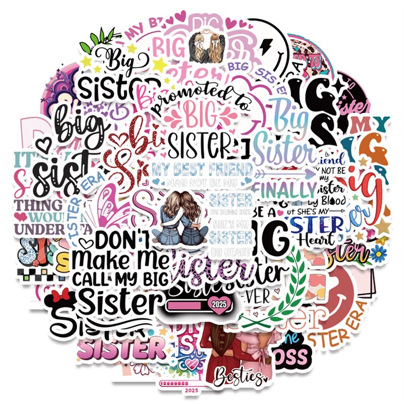 50张英文亲情励志贴纸DIY涂鸦手账本手机壳充电宝笔记本平板电脑