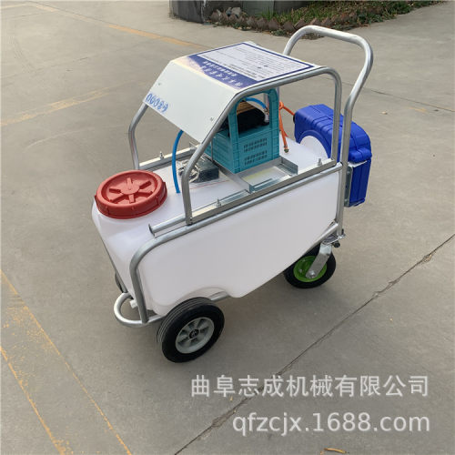 志成养殖场消毒电动喷雾器  75L果园杀虫手推打药机  推车喷雾机
