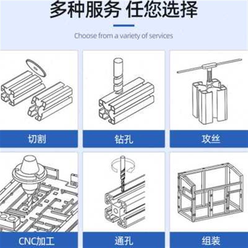 工业铝合金型材框架操作平台车间防护栏导轨机箱围栏护罩定制加工