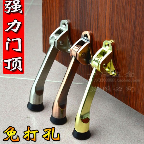 门吸免打孔门顶门阻卫生间不锈钢地吸防撞橡胶加长门挡器门碰厕所
