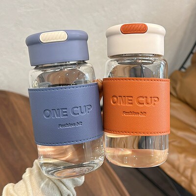 玻璃杯女高颜值泡茶杯子男款高硼硅玻璃水杯耐高温带杯套隔热防烫