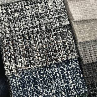 沙发布编织棉质感粗线条肌理现代简约样板房设计款沙发布抱枕布