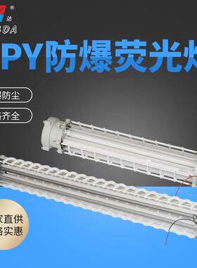 隔爆型LED防爆荧光灯2*40W单双管车间照明BPY防爆日光灯18w