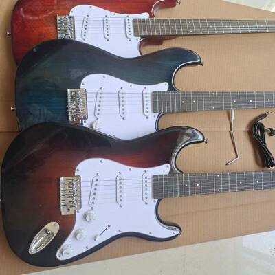 ST电吉他白品线杨木琴体科技木指板进口枫木头电声吉他新款