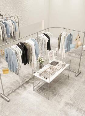 服装店展示架落地转角创意女装店中间架子童装店陈列衣架中岛货架