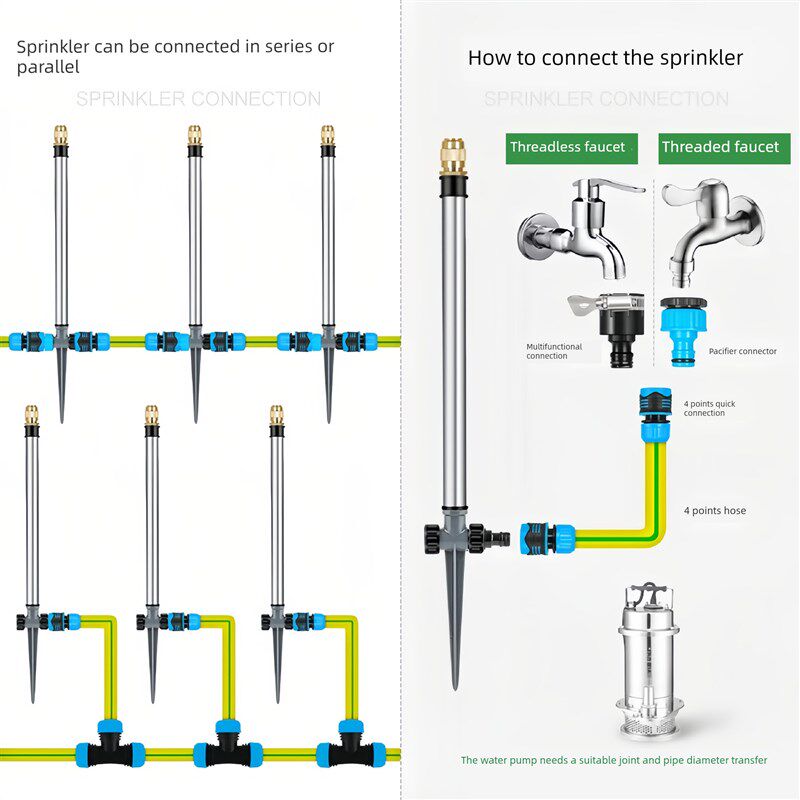 浙江阳纯铜雾化喷嘴超高1.0m钢管自动洒水花园菜地屋顶冷却灌溉洒