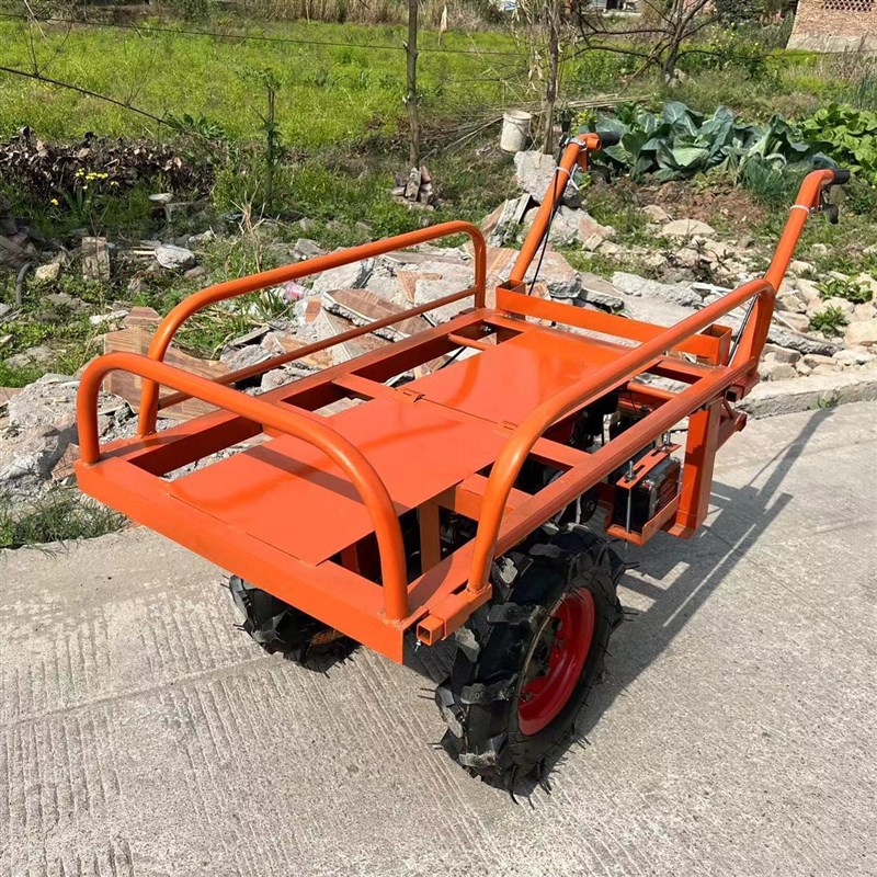 汽油电动平板车三轮车果园鸡公车工地手推车山地农用独轮车爬山虎