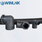 威联科WINLINK 90度弯角尼龙波纹管快速接头RW机器人穿板软管弯头