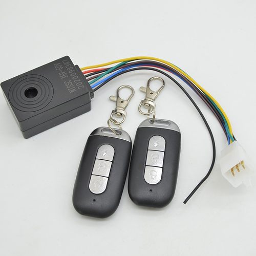 电动车报警器锂电36v48v60v新国标防盗器锁死电机一键启动遥控器