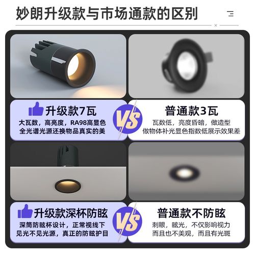 满天星智能射灯嵌入式小开孔3cm防眩牛眼灯迷你酒柜小孔径天花灯