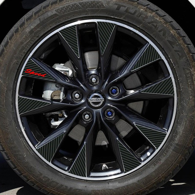 适用于日产轩逸轮毂贴纸钢圈个性装饰保护贴碳纤维炫酷改装车轮贴