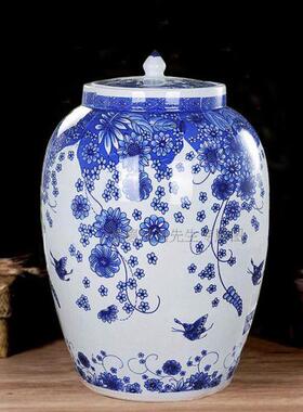 米缸面缸米桶面粉带盖25kg50斤100陶瓷水缸装油罐密封储物罐大号