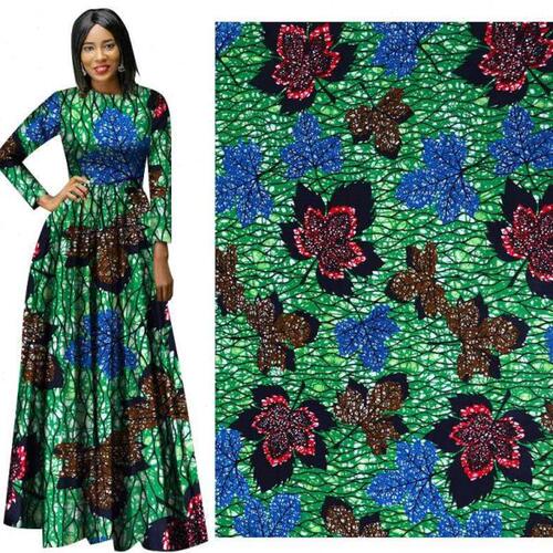 6码 蜡布风全棉印花布平纹几何印花布African cotton fabric