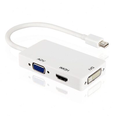 3 In 1 Thunderbolt Mini Display Port DP Male to HDMI/ DVI/ V