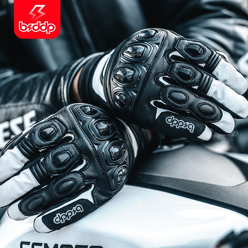 摩托车手套保暖防水碳纤维骑行骑士机车男女加绒防摔防风冬季