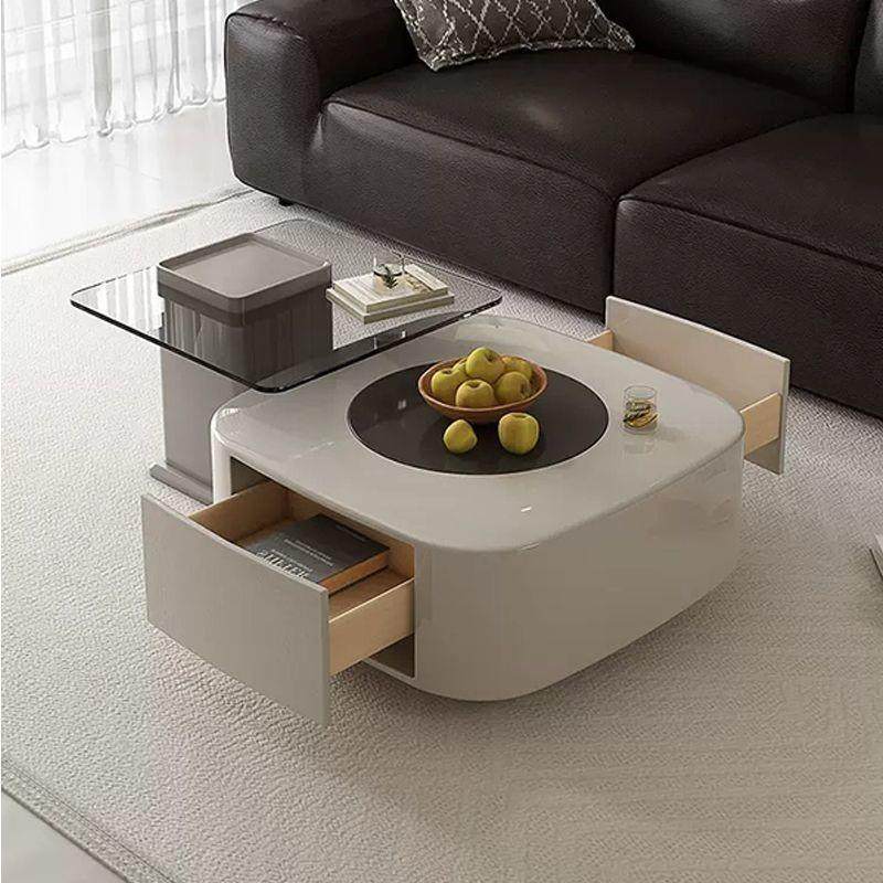 意式奶油客厅茶几简约家用组合2024轻奢新款现代小户型茶桌