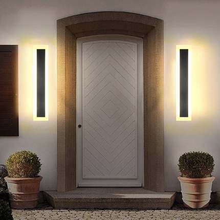 室内户外防水led壁灯极简长条亚克力灯现代简约一字壁外墙灯