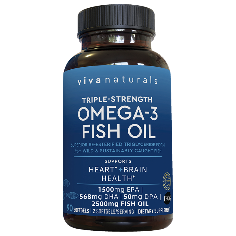 Viva美国进口高纯度rTG深海鱼油含DPA胶囊欧米伽鱼油90粒