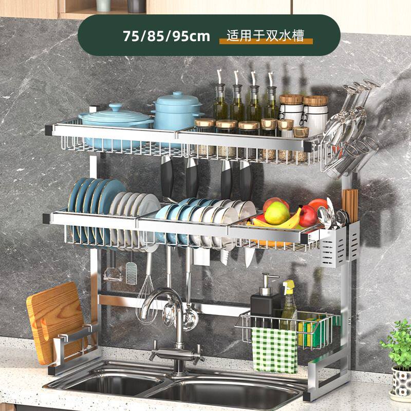 多功能沥水架不锈钢厨房水槽置物架洗碗架子放碗碟盘收纳碗架防水