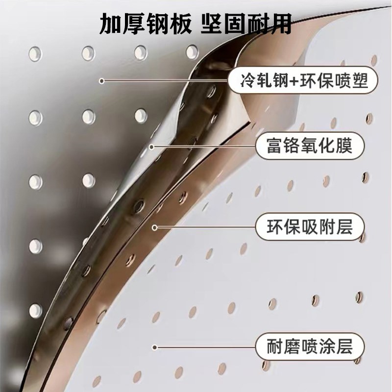 洞洞板墙上置物架门店不锈钢展示架墙面造型收纳摆件万能挂板货架