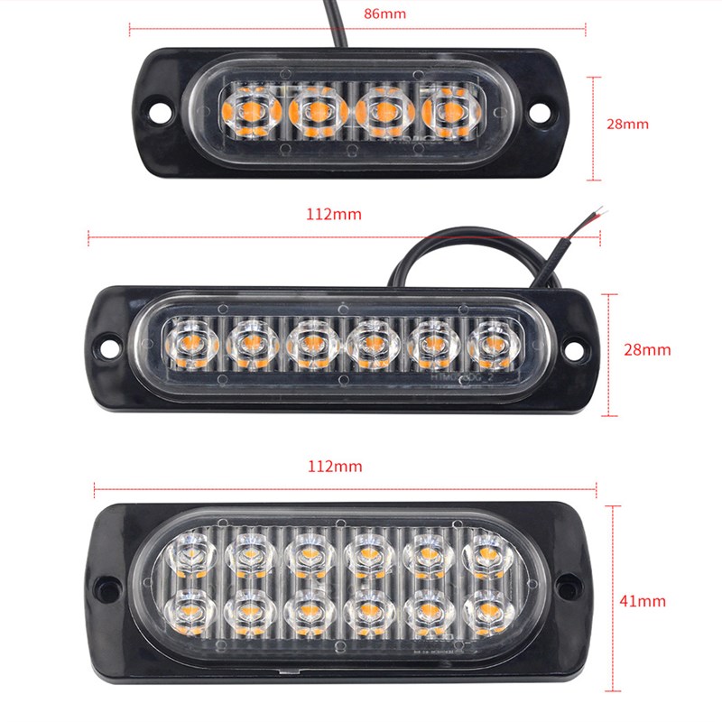 汽车led超薄侧边灯装饰灯转向灯12v通用摩托车警示灯工作灯车边灯
