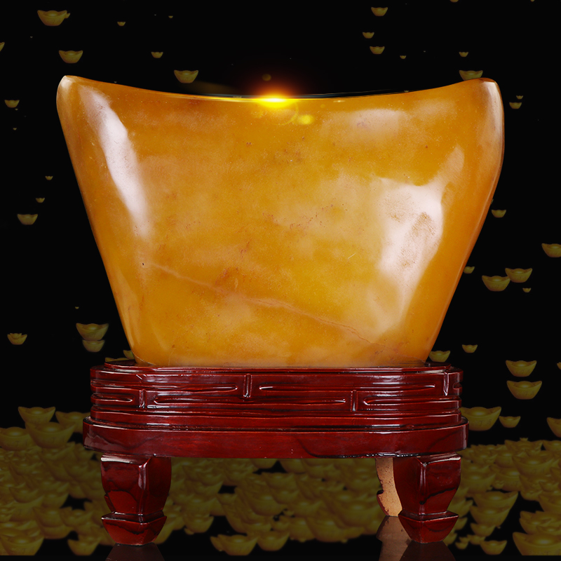 黄蜡石原石摆件天然奇石客厅玄关办公室观赏石头黄龙玉景观石