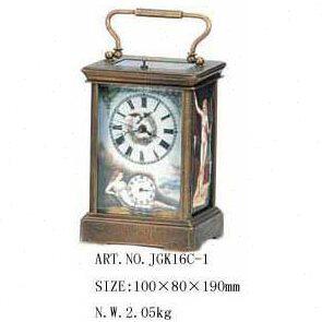 西洋皮套机械四钟表功能卧室装饰仿古钟表欧式工艺座钟静音