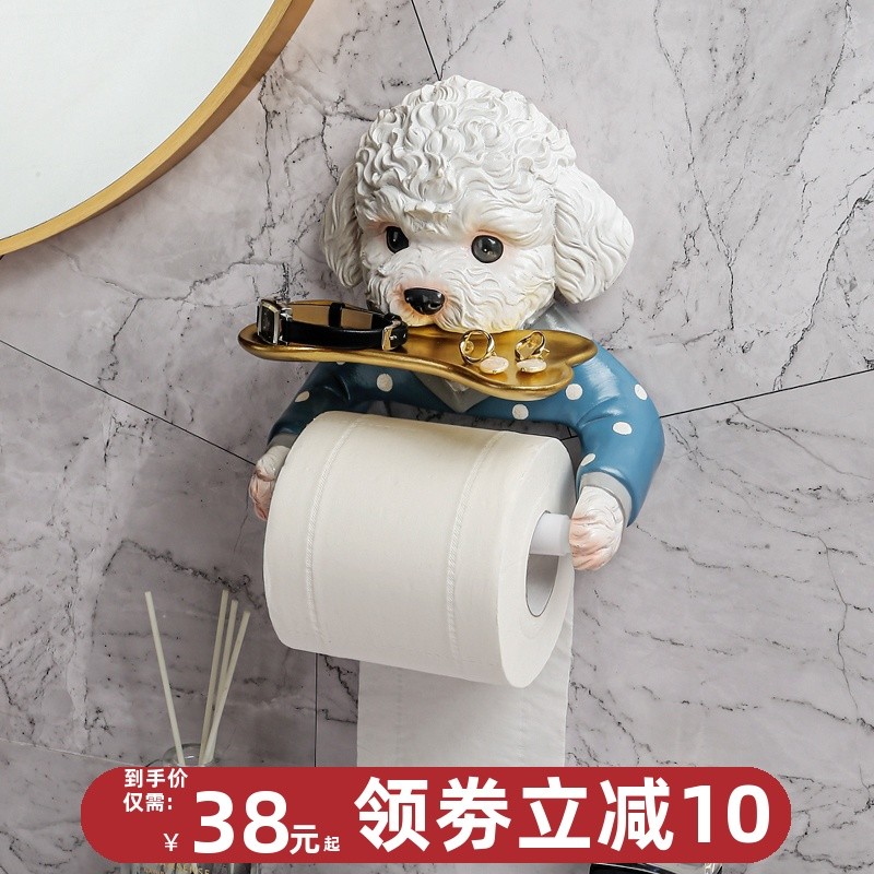 可爱小动物壁挂式纸巾盒创意厕所卷E纸筒洗手间抽纸盒置物架免打