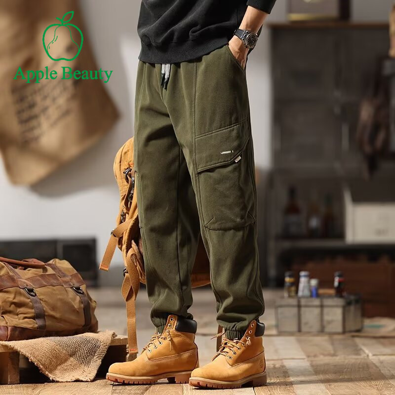 2025春秋休闲工装裤男美式大口袋束脚裤潮牌宽松运动百搭哈伦长裤,男装,时尚工装裤,淘宝优惠券,粉丝福利购,淘宝优惠卷