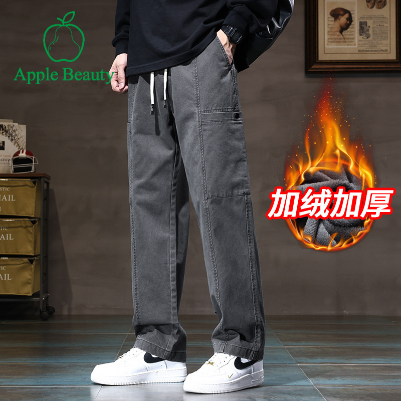 美式工装裤男士复古直筒阔腿