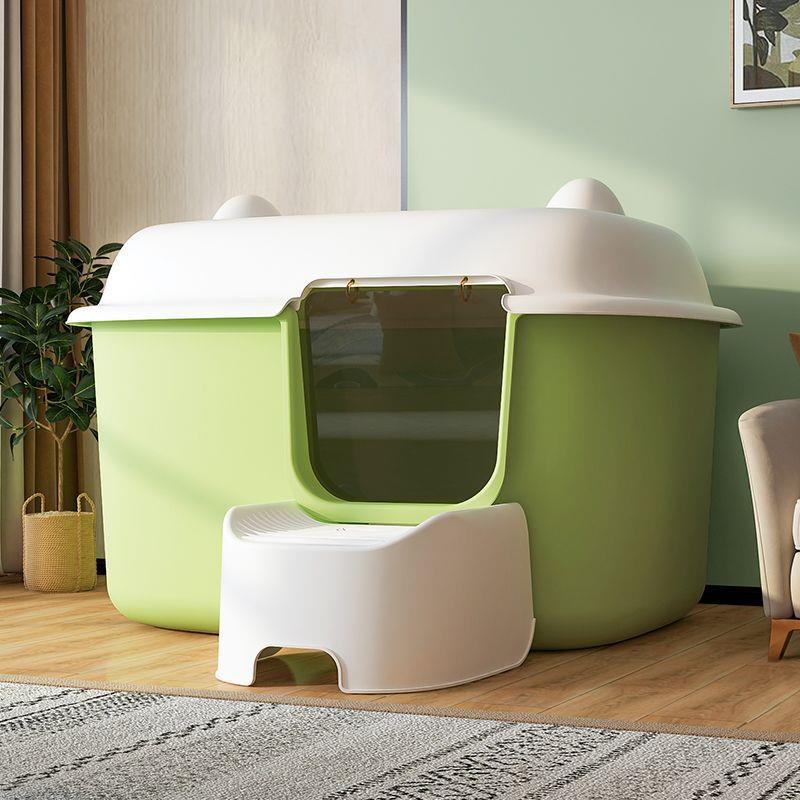 猫砂盆超大号全封闭式隔臭防外溅巨大特大猫厕所缅因猫屎盆开放式