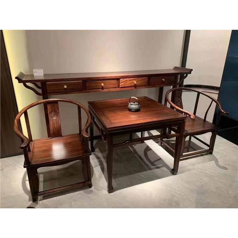 新中式八仙桌现代中式乌金木方桌客厅饭桌中国风全实木方形餐桌