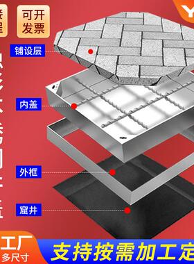 800不锈钢隐形井盖304装饰方形201电力雨水盖板不锈钢井盖