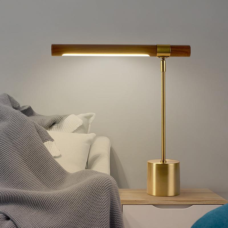 后现代卧室床头木纹台灯设计师客厅简约现代创意书房办公工作台灯