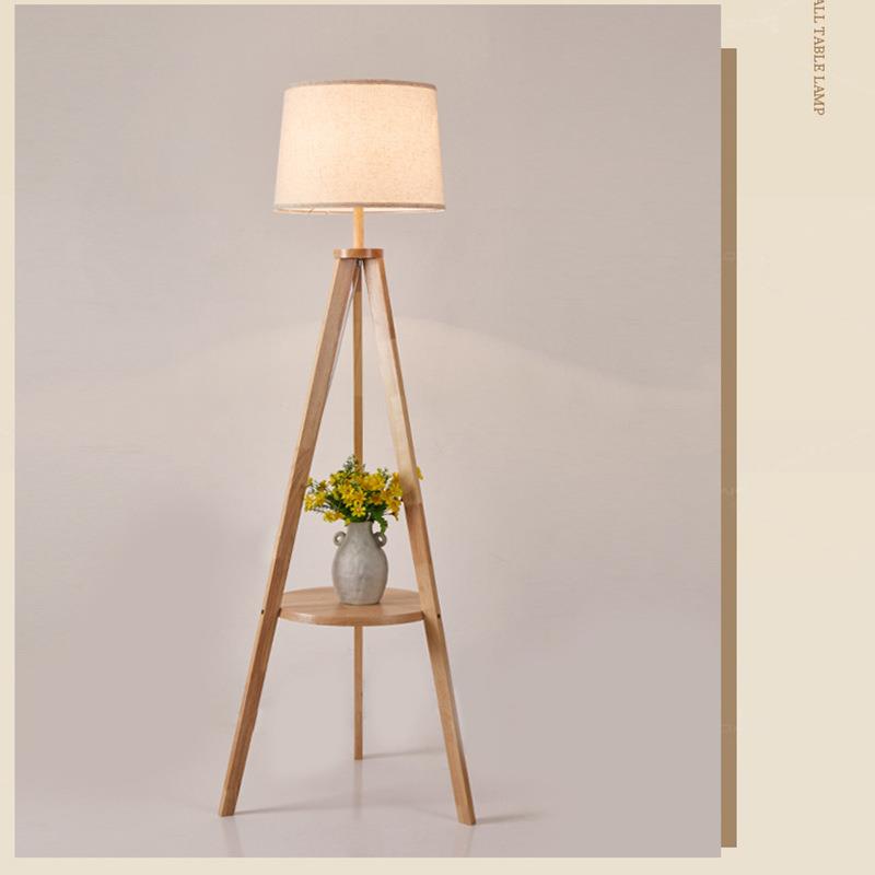 享域现代洒店公寓北欧木艺卧室创意落地灯客厅简约LED置物架灯饰