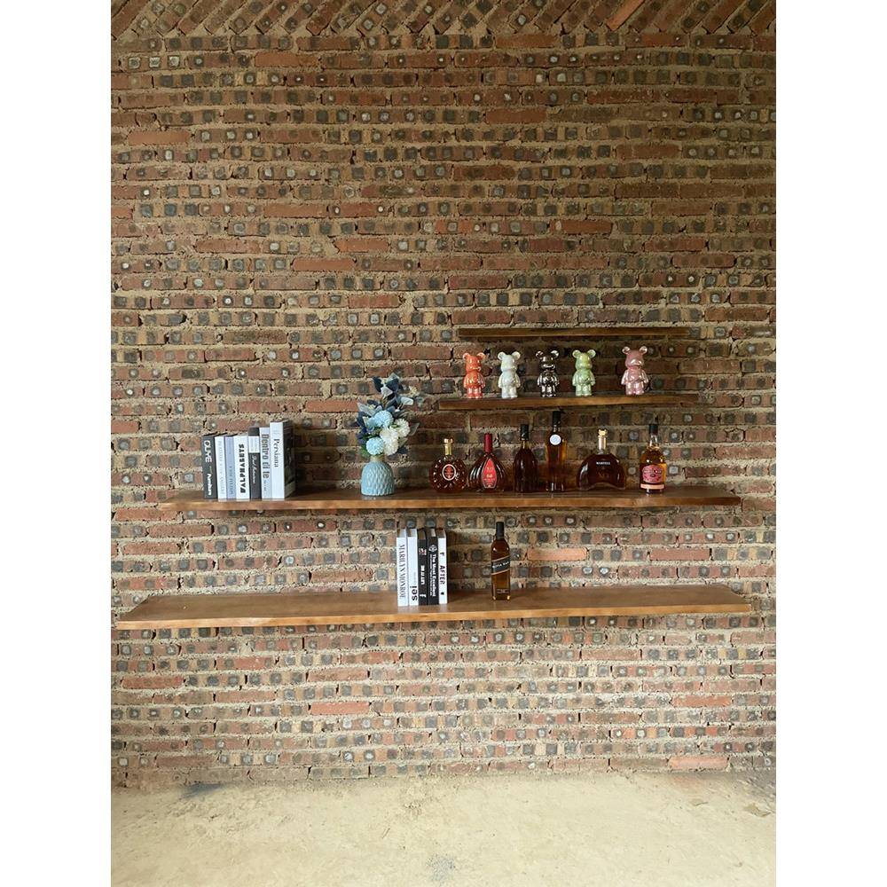 61K3墙上复古置物架墙壁书架挂墙隔板墙面壁挂式展示架一字板上墙