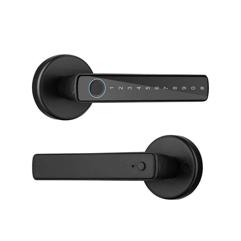 指纹锁室内门执手锁木门智能锁办公室卧室房门免打孔密码锁