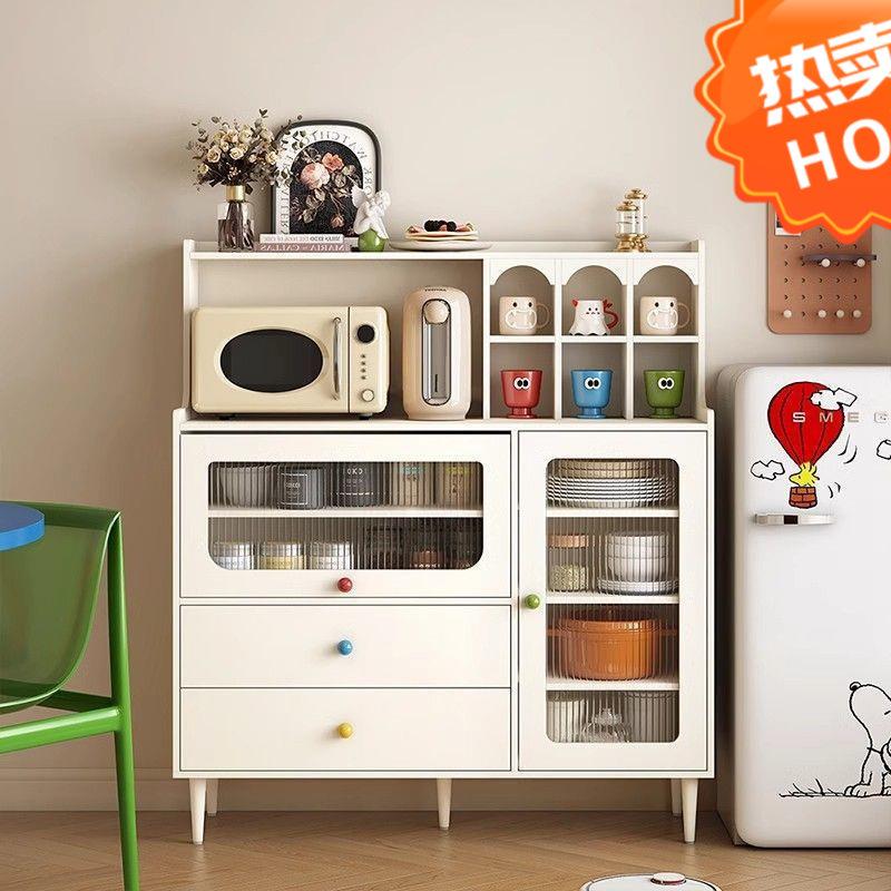 实木餐边柜斗柜一体靠墙现代简约收纳柜茶水柜小户厨房碗柜储物柜