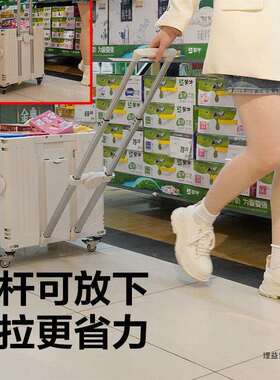 拉杆书车载折叠小车工具车简便折叠拉篮买菜小拉车买菜篮子推拉箱