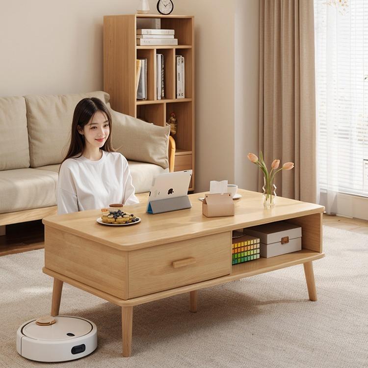 实木茶几客厅家用新款小户型沙发茶桌简约现代出租屋用卧室小桌子