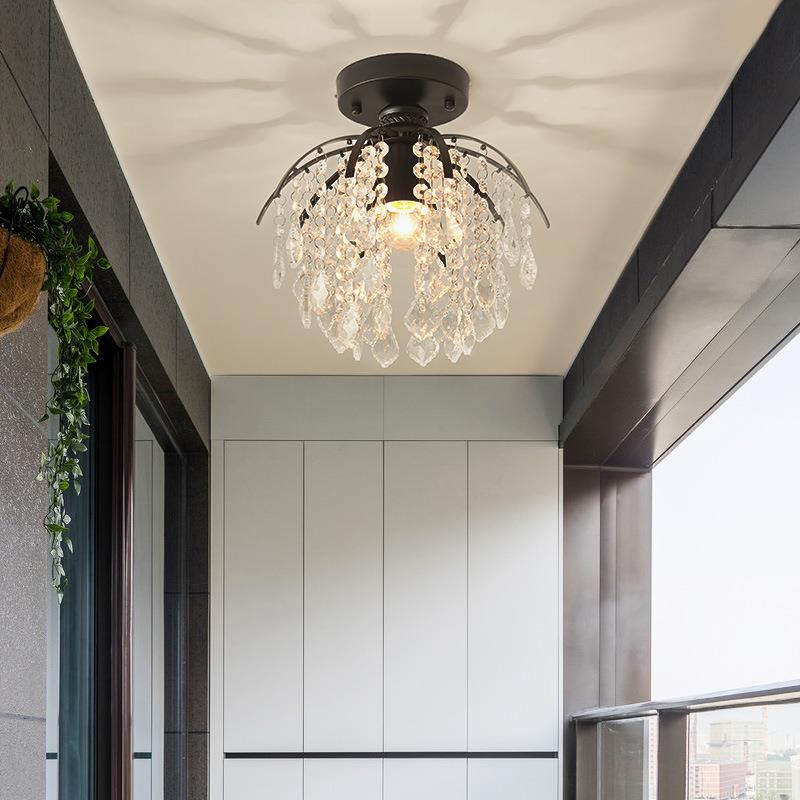 北欧阳台灯过道走廊灯入户玄关衣帽间轻奢大气后现代水晶吸顶灯具