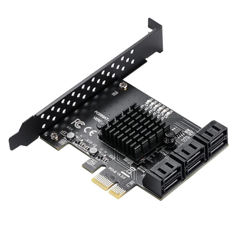 PCI-E3.0GEN3转2口6口10口3.06G扩展卡ASM1166主控群晖