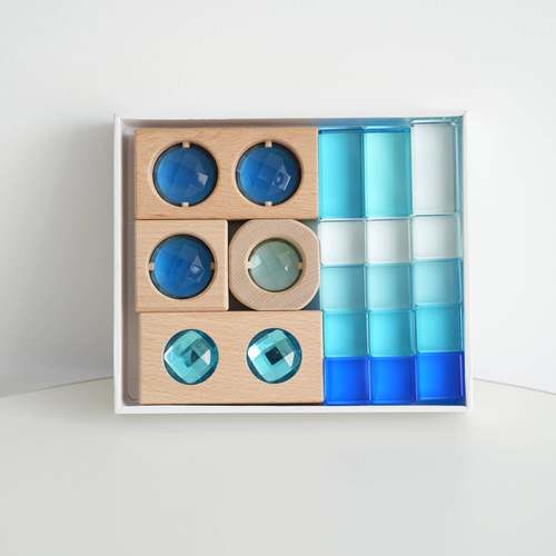 亚克力水晶彩虹积木高透光立体方块类儿童玩具幼儿园教类搭建