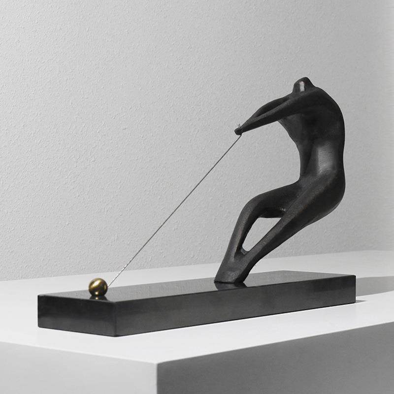 现代极简创意艺术软装饰品样板房间家居拉线负重者雕塑抽象摆件,鲜花速递/花卉仿真/绿植园艺,割草机/草坪机,淘宝优惠券,粉丝福利购,淘宝优惠卷