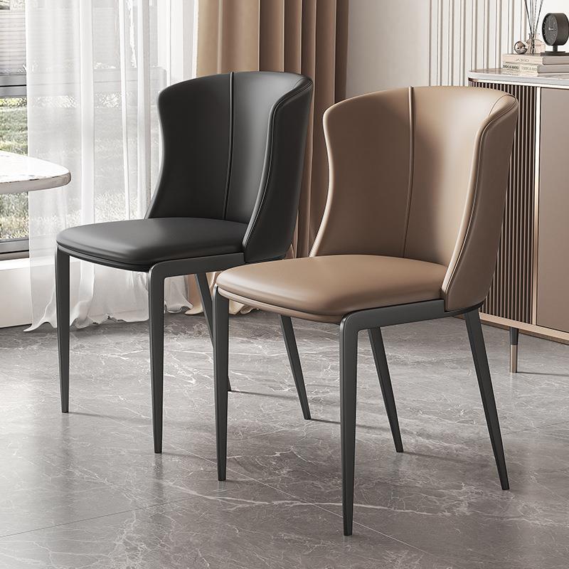 简约现代设计师餐厅家用皮椅餐椅轻奢软包餐桌椅子意式极简靠背椅