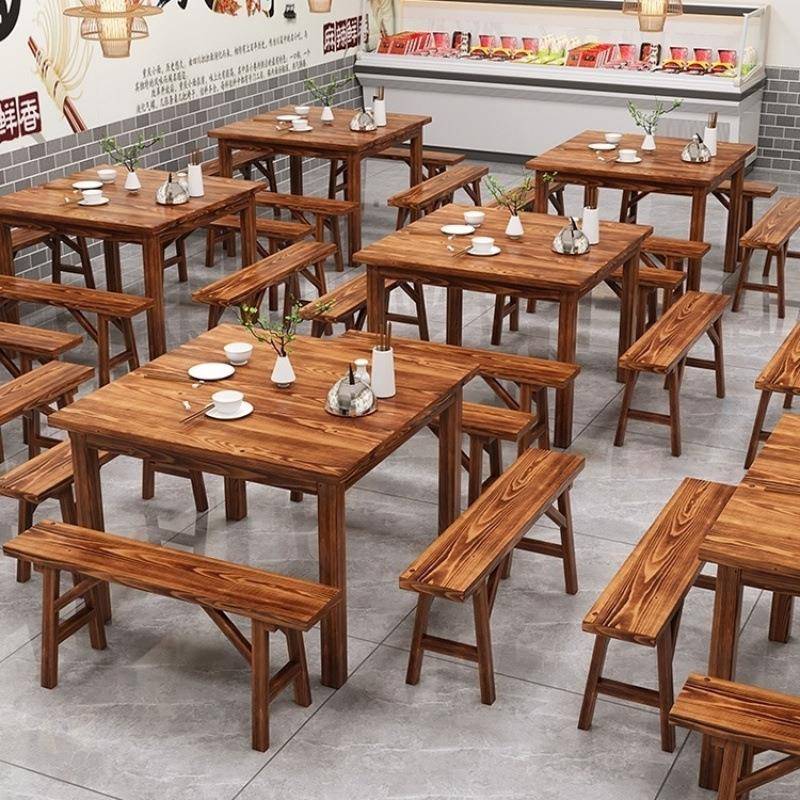 纯实木四方桌餐桌农村八仙桌家用桌子饭店正方桌加厚小吃店组合厂