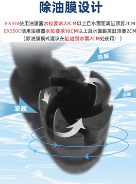 安彩EX350/EX350c配件滤材鱼缸过滤生化棉加长管转子小鹏说水族