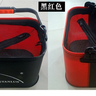 江言纶EVA圆形方形带网打水桶钓鱼水桶折叠水箱活鱼桶矶钓桶饵桶